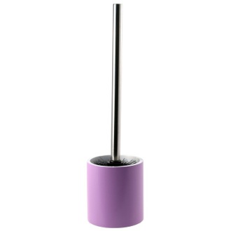 Toilet Brush Lilac Round Free Standing Toilet Brush Holder in Steel Gedy YU33-79